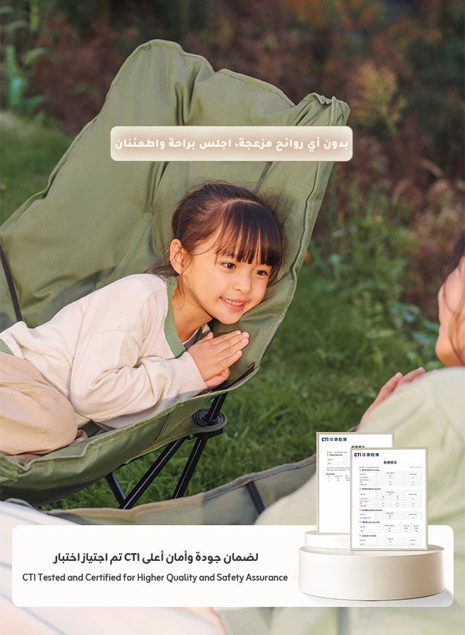 Aurlar Premium Portable Camping Foldable Travel Chair – Heavy Duty Outdoor Folding Chair with Thick Padded Seat & Carry Bag, Breathable Oxford Fabric, 150kg Capacity, Desert Kashta, Beach, Fishing, Picnic & BBQ - Image 5